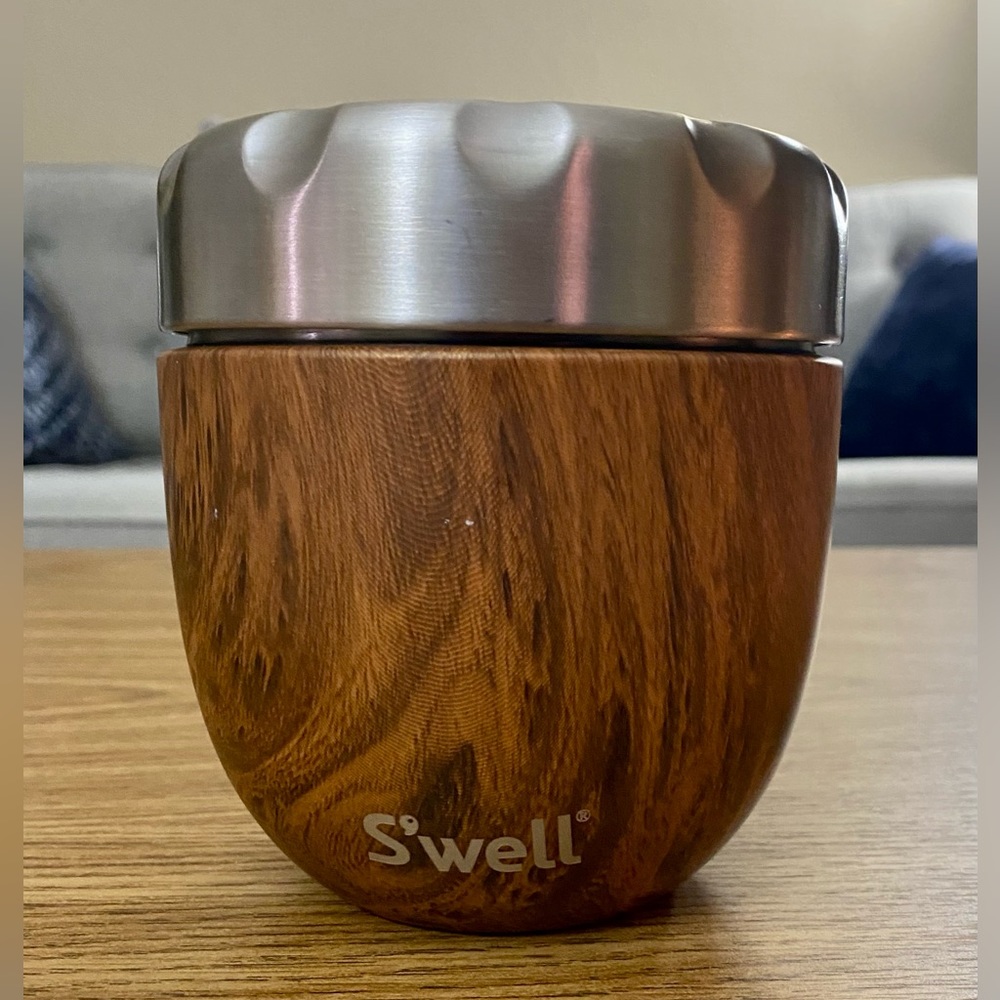 swell 16 oz 2-in-1 insulated teakwood food bowl